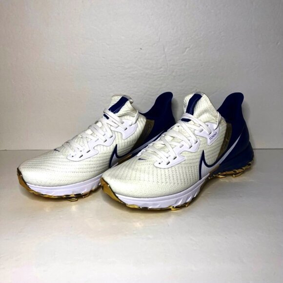 New Limited Edition Nike Infinity Tour NRG Golf Shoes White/Blue/Gold Size10 - Picture 5 of 5